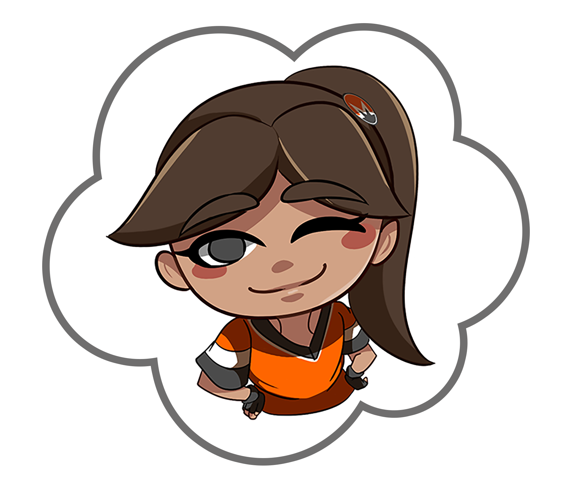 Isabella is winking at you